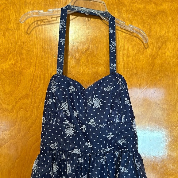 Blue floral halter dress - Picture 1 of 6